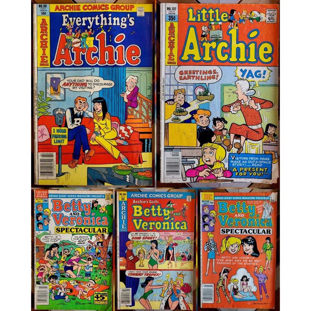 Reader Lot of 5: Archie & Friends (1978-1987) Betty Veronica Giant Series Jokes